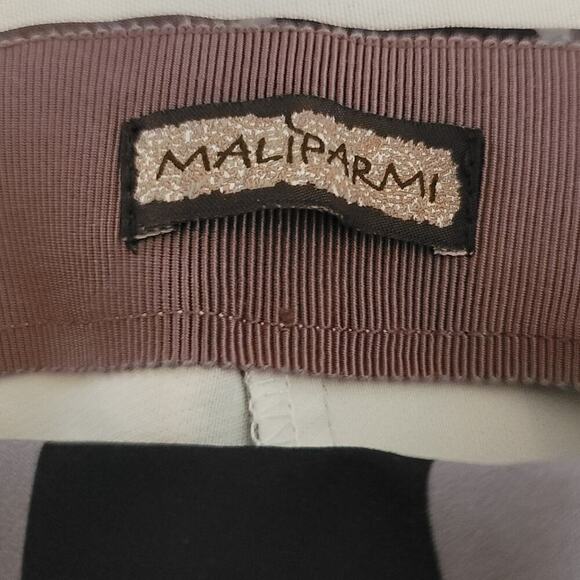 Maliparmi Italian Cropped/Flared Neo Modern Printed Pants in Neutral Tones, US 8 - Picture 10 of 12